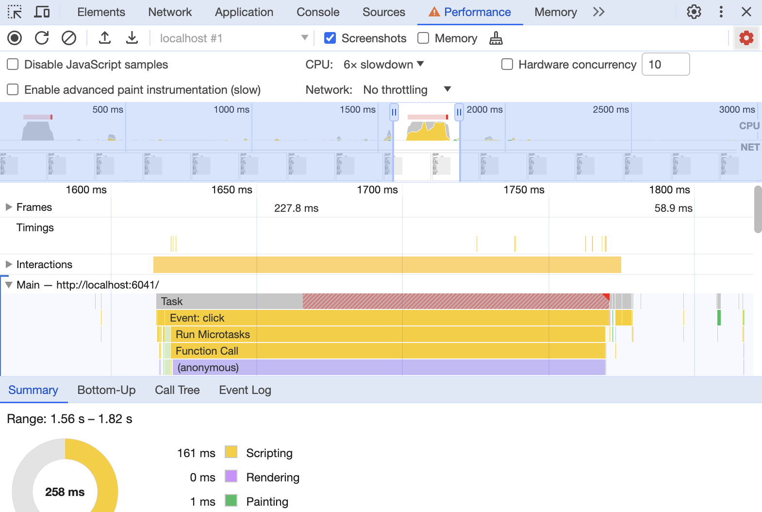 DevTools flamegraph